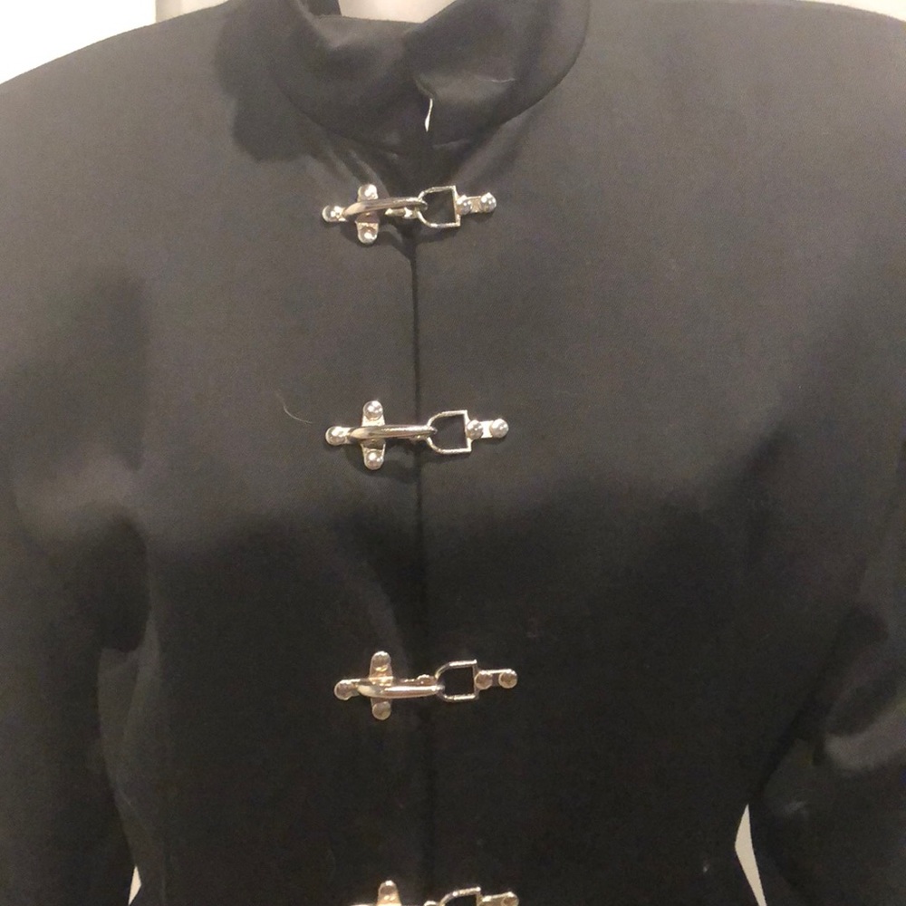SOLD Vintage black military style jacket - Picture 3 of 6